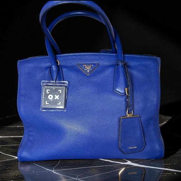 Authentic Prada Saffiano Royal Blue Leather Tote
